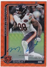 2025 Topps Chrome MONTEZ SWEAT Orange Wave Refractor On-Card Auto 10/25 - Bears