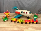 Vintage Fisher Price Little People Airplane Jet 1970s Toy Vehicle & accessories