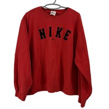 Vintage Nike Crewneck Red Sweatshirt XL Made in USA Center Swoosh RARE
