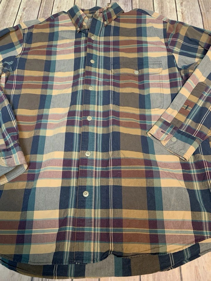 Camisa deportiva Eastern Mountain para hombre talla L a cuadros con botones 100 % algodón Foto 2 de 4