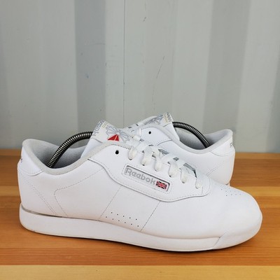 UK 7,5 - Reebok Princess Classic weiße Damen Leder Turnschuhe Schuhe 15723