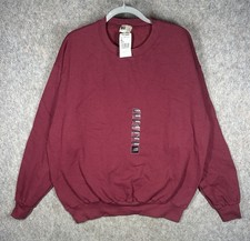 Vintage 90s Cheetah Blank Crewneck Sweatshirt Mens XL Burgundy USA Made NWT