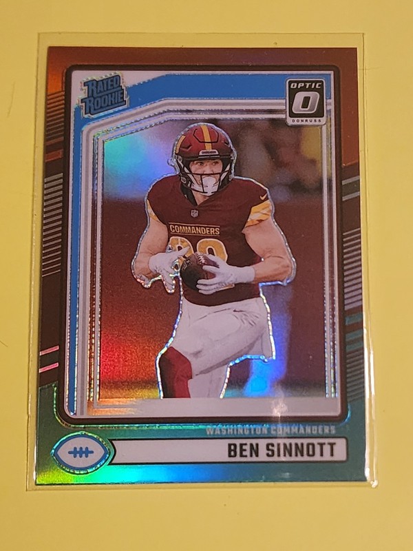 2024 Donruss - Rated Rookie Ben Sinnott #314 Optic Preview Red & Green Prizm RC