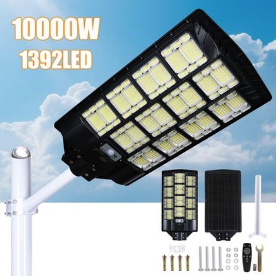 Solar Street Light 9800W Super Bright Dusk to Dawn Pole Sensor+Radar+Remote New