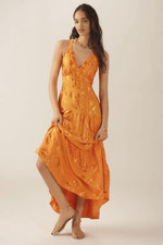 FARM RIO by Antropologie  V-Neck Tiered Maxi Dress -