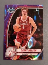 2024-25 BOWMAN CHROME UNIVERSITY GRANT NELSON 1ST BOWMAN PURPLE LAVA REFRACTOR