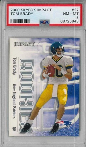 Tom Brady 2000 Skybox Impact Rookies #27 (RC) PSA 8