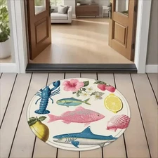 1 Flannel Floor Mat, Mysterious Ingredient Activity Theme, Ocean Festival Floor