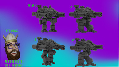 Alternate TN-10-O Tenshi ''Plain'' Mech Model For Battletech 6mm-10mm-15mm