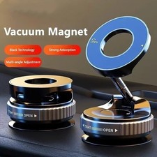 Magnetic Car Phone Holder Foldable Vacuum 360° Rotating Suction Cup Phone Mount