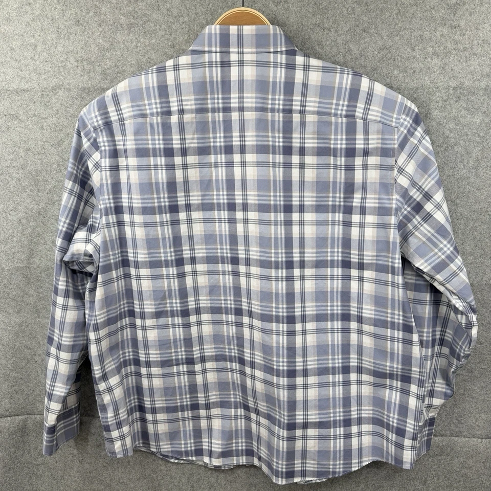 UNTUCKit Men’s XXL L/S Terzolo Performance Blue White Stripe Button Up Shirt - Image 3 of 4