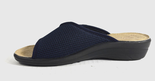 Fly Flot Vera Pelle Anti-Shock Anatomic Slip On Shoes Navy Mesh Clogs Sz 38