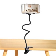 Gooseneck Cell Phone Holder, Universal 360 Flexible Phone Stand Arms Clamp