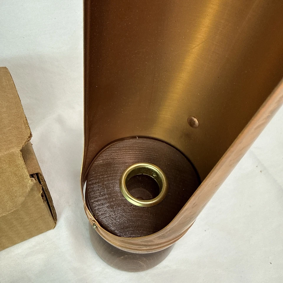 Arandela vintage primitiva de madeira de cobre para câmara 10,5” portátil bom - Imagem 3 de 4