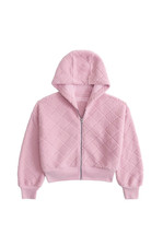 NWT Abercrombie Kids Sherpa Faux Fur Full-Zip Hoodie Jacket Pink/Peony 17/18