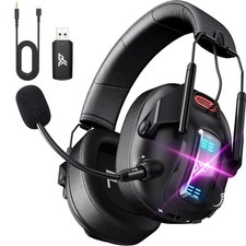 Wireless Gaming Headset for PS5, PS4, PC, USB Over Ear Gaming Headphones with...