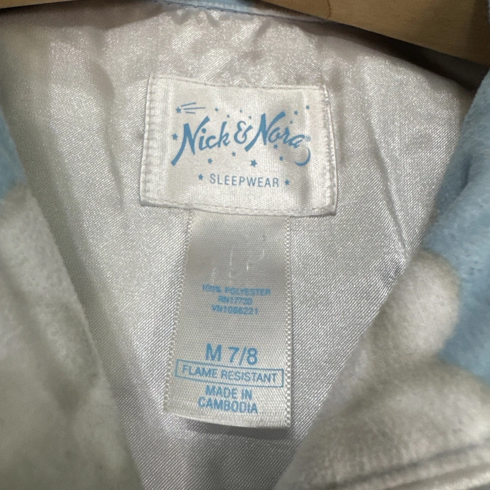 Nick and Nora Clouds Pijama Conjunto Pijama Talla M Niñas 7/8 Microfibra Camisa Pantalones Azul Foto 4 de 4