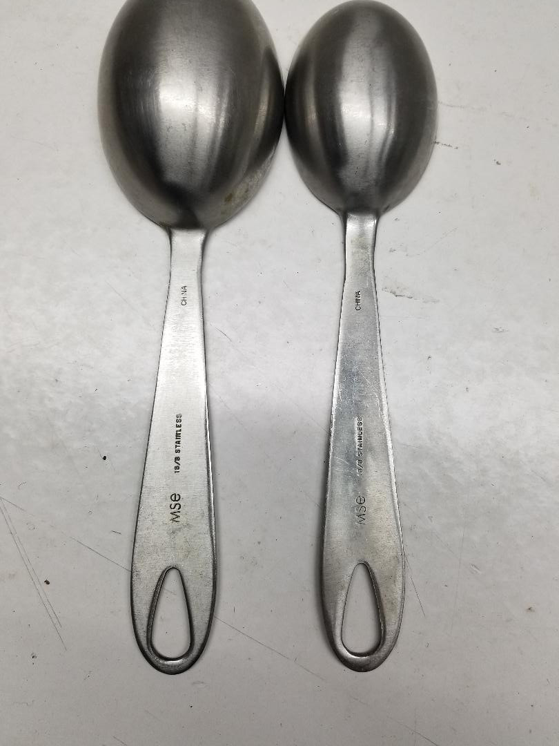 Martha Stewart Everyday MSE 2 Measuring Scoop Spoons 1/8 & 1/4 Cup Stainless