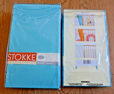 STOKKE SLEEPI FITTED SHEET 400TC COTTON TURQUOIS 27" x 46" NEW