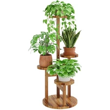 Plant Stand Indoor Plant Shelf 4 Tier Wood Plant Stand for Multiple Plants, Tall