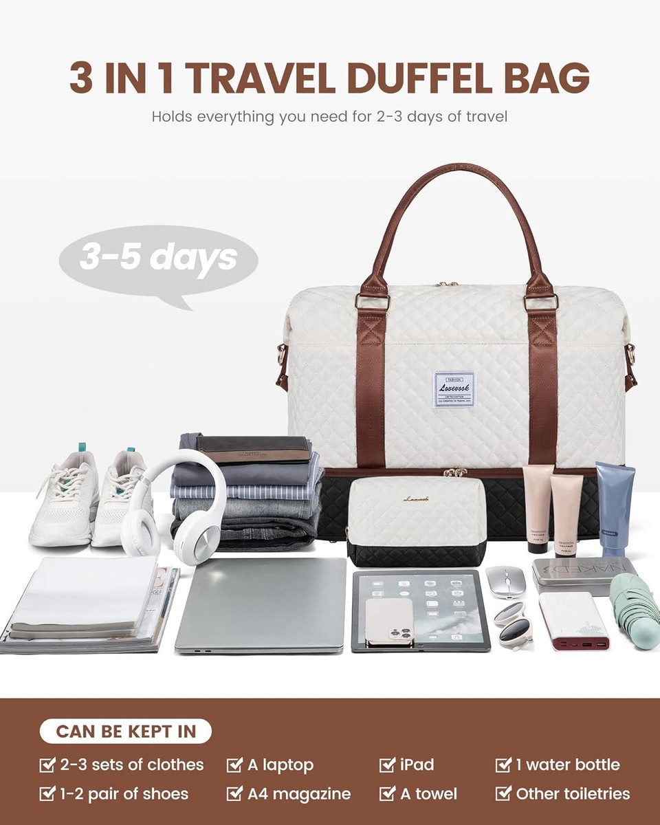 LOVEVOOK Convertible Garment Bag For Women With Shoe Pouch