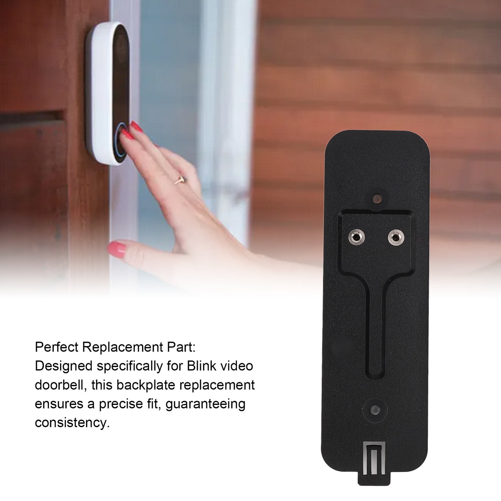 Plastic Backplate For Blink Video Doorbell Doorbell Back Plate Black New