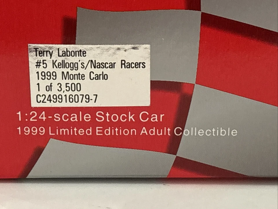 Terry Labonte 1999 #5 Kellogg's NASCAR Racers Monte Carlo 1:24 Bank 2794/3500 Foto 3 de 4