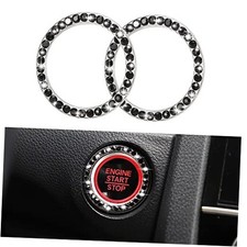 Car Engine Start Stop Button Cover Bling Diamond Ignition Engine-Black