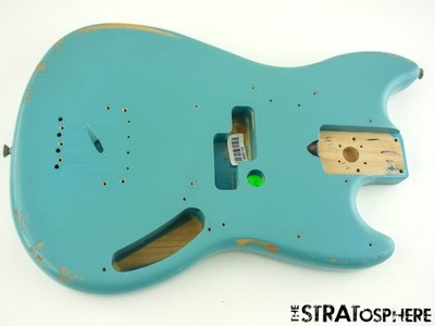 Fender JMJ Road Worn Mustang Bass BODY, Parts Nitro Daphne Blue.