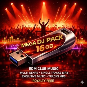 USB PEN 16GB DJ PACK WITH 20 MUSIC GENRES FOR DJ SET NEW 2026 EDM CLUB HOUSE  