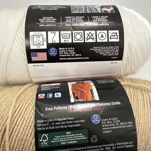 Red Heart Super Saver Yarn-Lot of 2 Skeins-Aran-One 8 Oz and another one 7oz - Picture 7 of 7