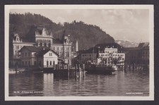 Vintage postcard Bregenz harbor Austria Vorarlberg lake steamer 1930s