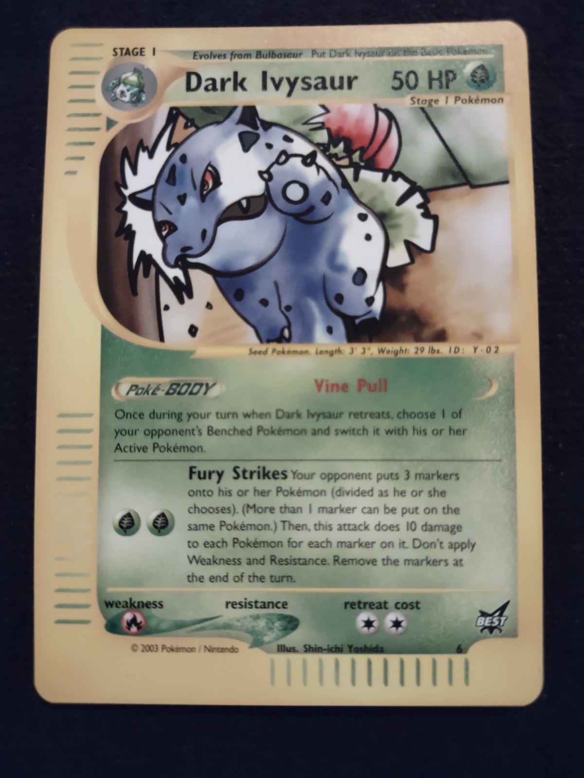 Dark Ivysaur 6/9 Pokemon Trading Card Game Best of Game Near Mint TCG NM