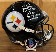 Troy Polamalu Autographed Steelers Speed Full Size 3-Stat Helmet Witness Beckett