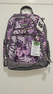 Eastsport Mesh Tech Backpack Purple Tropical Floral Recycled New With Tags