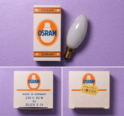 34x 60W Osram Glühlampe Glühbirne E14 Licht Leuchtmittel Silica opal