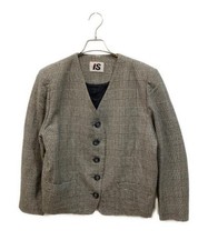 I.S. ISSEY MIYAKE Women's Beige Wool Jacket L, Collarless, Used