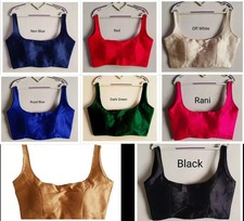 Indian Plain Stitched Sleeveless Blouse Bollywood Designer Full Stitched Blouse