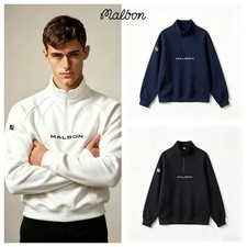 New Malbon Golf Men's Winter Half Zip Pullover Sweatshirt Casual Top
