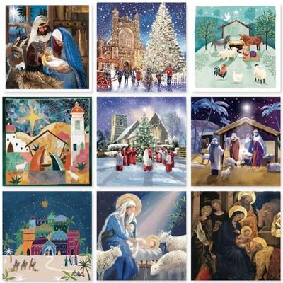Traditionelle religiöse Kunst 6er Pack Charity Weihnachtskarten - 9 Design Auswahl