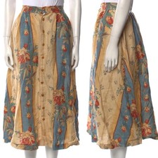 Ralph Lauren Country floral button down midi skirt