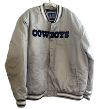 Dallas Cowboys NFL Ultra Game Adult Bomber Jacket Soft Gray - Size XXL