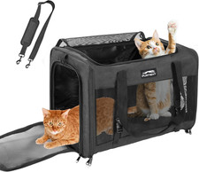 Pet Carrier for Large Cats 25 Lbs, Mesh Pets Travel Carriers for Puppy Two Small