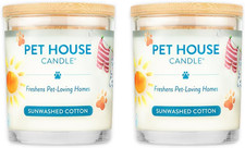 Pet House Candle 2 Pack - Plant-Based/Soy - Clean Burning Scented, Long Lasting