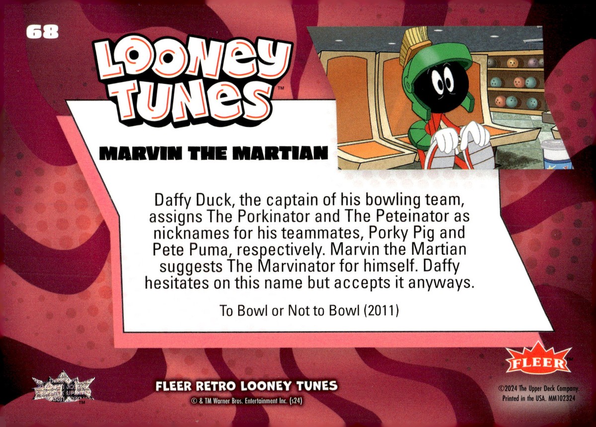 2024 Fleer Retro Looney Tunes #68 Marvin the Martian Looney Blue