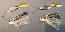 2 ~Nories 3/4 oz Spinnerbait Deep Range Crystal S +Bend Arm DWNG Natural Shad