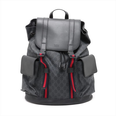 Gucci GG Supreme PVCx leather Pack / backpack Black 495563 | eBay