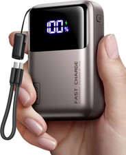 Laptop Power Bank, Smallest 20000mAh 65W Fast Charging Battery Pack USB C Cabl