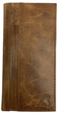 Genuine Leather Checkbook Cover For Men  Women Checkbook Holder Wallet Tan