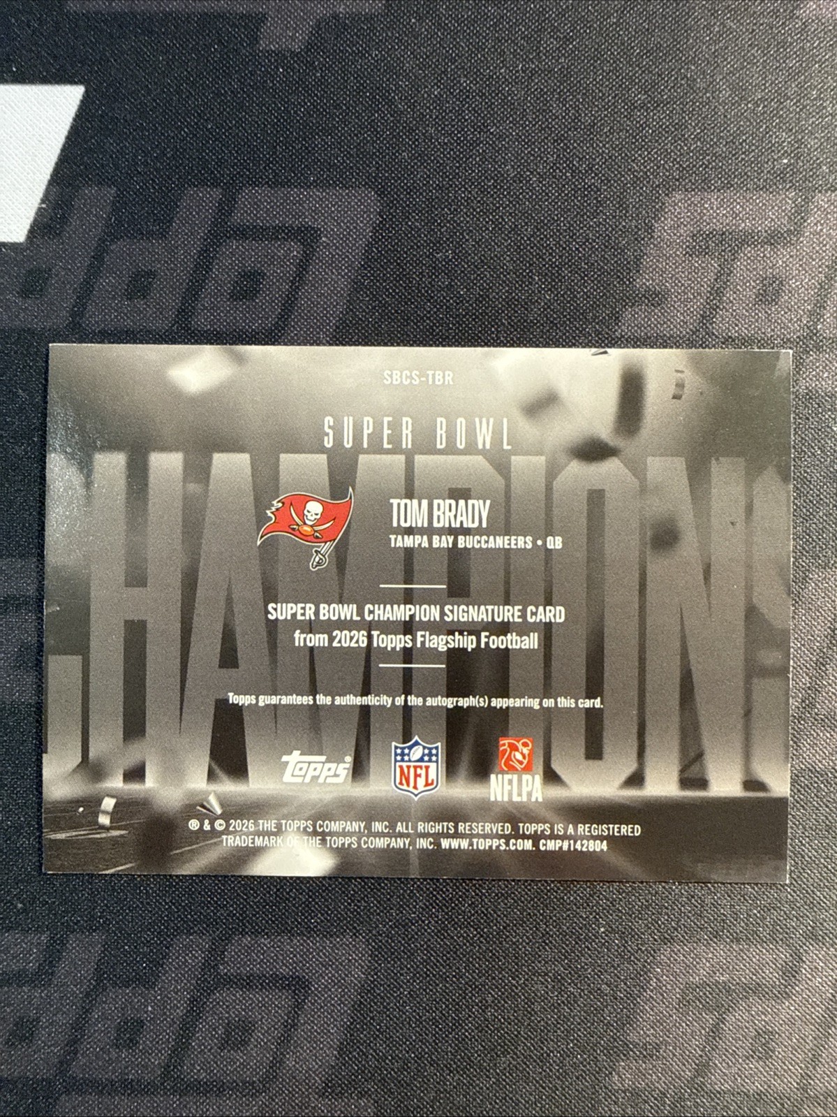 2026 Topps Flagship Tom Brady Buccaneers Super Bowl On Card Auto SSP view 2